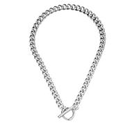 LMRJHAZM Accessories Flower Toggle Necklace For Women, 925 Sterling Silver Charms Flower Toggle Clasp Choker Shell Inlay Toggle Paperclip Chain - Circle, Heart Pendant Necklace