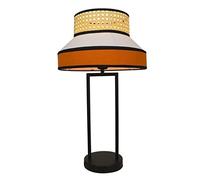 LMRJHAZM Bedside Lamp Nightstand Lamp Bamboo Weaving Table Lamp Metal Lamp Body Bedroom Bedside Night Light Modern Minimalist Bedroom Bamboo Desk Lamp Home Table Lamp Table Light (Color : A)