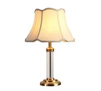 LMRJHAZM Bedside Lamp Nightstand Lamp Bedside Table Lamp Simple Fabric Lampshade Bedroom Lamp Nordic Crystal Hardware Nightstand Desk Lamp Bedroom Living Room Table Lamp Table Light (Color : Apricot