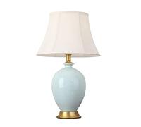 LMRJHAZM Bedside Lamp Nightstand Lamp Bedside Table Lamp Simple Fabric Lampshade Bedroom Light Modern Ceramic Copper Nightstand Desk Lamp Bedroom Living Room Table Lamp Table Light (Size : Dimming