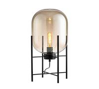 LMRJHAZM Bedside Lamp Nightstand Lamp Glass Table Lamp Post Modern Light Luxury Simple Creative Personality Living Room Art Study Bedroom Bedside Lamp Table Lamp Table Light (Color : Amber, Size :