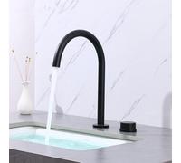 LMRJHAZM Black Brushed Gold Bathroom Faucet Sink 360 Rotating Widespread Chrome Basin tap