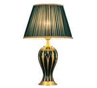 LMRJHAZM BODHIS Bedside Lamp Nightstand Lamp Ceramic Table Lamp Modern Light Luxury Bedside Lamp Fabric Lampshade Nightstand Lamp for Living Room Bedroom Table Lamp Table Light (Color : D, Size : 33 *