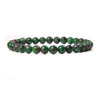 LMRJHAZM Crystal Bracelet, Natural Epidote Stone Crystal Bangles Yoga Chakra Stretch Stone Bead Bracelet Balance Lucky Beaded Bangles For Women Men Couples Jewelry Gift