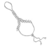 LMRJHAZM Cubic Zirconia Statement Ring Bracelet for Women,Adjustable Bohemian Slave Bracelet Hand Chain Ring Jewelry Gift