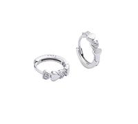 LMRJHAZM Double Love Heart Cubic Zirconia Sleeper Small Hoop Earrings for Women Teen Girls Cartilage Tiny Cute CZ Huggie Hoops Hypoallergenic for Sensitive Ear