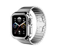 LMRJHAZM For Watch band 44mm 42mm 40mm 38mm for i-watch Series SE/7/6/5/4/3/2/1 Silicone Protector cover+metal strap