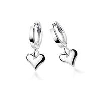 LMRJHAZM Full Love Heart Drop Dangle Sterling Silver Small Hoop Earrings for Women Teen Cartilage Sleeper Huggie Hoops Cute Jewelry Birthday Valentine's Gifts for Mom Daughter BFF