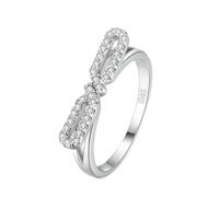 LMRJHAZM Girl Products 925 Sterling Silver Hyperbole Hollow Clear CZ Bowknot Ring for Women Wedding Engagement Party Jewelry-N54 Gifts
