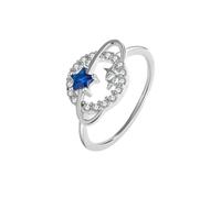 LMRJHAZM Girl Products Creative Round Planet Sapphire Little Star Lover Ring Sterling S925 Silver Engagement Bride Gift Party Jewelry-N47 Gifts