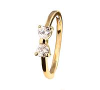 LMRJHAZM Girl Products Luxury Crystal 925 Sterling Silver Gold Color Bow Rings For Women Wedding Engagement Cubic Zirconia Jewelry-N11 Gifts