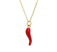 LMRJHAZM Girls Jewelry Accessorieri Colorful Italian Horn Cocklace for Women Men, Cornicello Necklace - Italian Horn Chestnut, Chilli Necklace, Italian Pepper Necklace for Birthday Necklace