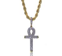 LMRJHAZM Hip Hop Cross Pendant Necklace Bling Men Jewelry 3A Czdiamond Paved Pendants & Necklaces