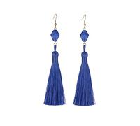 LMRJHAZM jewellery Women Silver Earrings, Tassel Earrings Bohemian Earing Tassel Earrings For Women Wild Long Exquisite Blue Red Pink Black Purple Green Earing Gifts For Girlfriend, Wife, Sister,