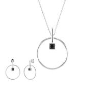 LMRJHAZM jewellery women's jewelry set 925 - geometry necklace and earrings round pendant necklace, beautiful jewelry set accessories for bride bridesmaid jewelry
