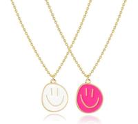 LMRJHAZM jewelry Colorful Smiley Face Gold Plated Paperclip Preppy Jewelry Y2K Trendy for Women Teen Girls Jewelry for girls