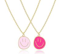 LMRJHAZM jewelry Colorful Smiley Face Gold Plated Paperclip Preppy Jewelry Y2K Trendy for Women Teen Girls Jewelry for girls