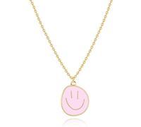 LMRJHAZM jewelry Colorful Smiley Face Gold Plated Paperclip Preppy Jewelry Y2K Trendy for Women Teen Girls Jewelry for girls