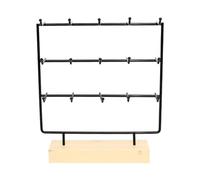 LMRJHAZM jewelry for women Wooden Jewelry Stand Organizer with 15 Hooks for Necklace And Earrings, Black women's jewelry