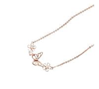 LMRJHAZM jewelry New For Trendy 2025 925 Sterling Silver Butterfly And Flower Necklace Enamel Floral Short Choker Necklace Silver Korean Jewelry Fashion Accessories Creative Gift Jewelry for girls