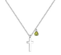LMRJHAZM jewelry Tiny Cross for Girls | Heart Initial Women| Heart Birthstone | Letter Stainless Steel Pendant Jewelry First Communion Baptism Gifts Christmas Birthday Gifts Jewelry for girls
