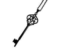 LMRJHAZM Key Chain for Women and Men, 925 Sterling Silver Vintage Key Chain, Key Chains for Women, Lock and Key Necklace, Skeleton Key Necklace, Heart Key Chain