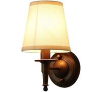 LMRJHAZM Light 1-Light Fabric Shade Wall Lights American Metal Wall Lamps Rustic Home Bedside Wall Sconces, Nordic Living Room Balcony Hallway Dining Room Wall Lighting Fixture(Brown)(Brown) Light