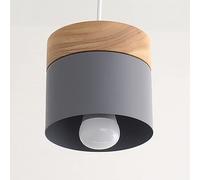 LMRJHAZM Mini Pendant Lights Wood Nordic Modern White Hanging Light Ceiling Industrial Grey Small Chandeliers Cylinder Metal Shade Farmhouse Pendant Lamp for Kitchen Sink Bedroom Dining Room