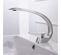 LMRJHAZM Modern Bathroom Kitchen Faucet Washbasin Hot Water Mixer Art Radian Silver Black Brushed Copper Single Handle Skyscraper Type,Wire Drawing