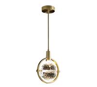 LMRJHAZM Modern K9 Crystal Round Chandelier Elegant Hanging Pendant Lamp American Creative All Brass Light Living Room Dining Room Kitchen Island Bedroom Small Drop Light