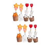 LMRJHAZM Ornaments 4 Pairs Pendant for Women Dangle Easter Bunny Rabbit Earrings Miss Fashion Ornaments