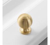 LMRJHAZM Pure Copper Gold High-End Simple Furniture Wardrobe Cabinet Handle Brass Solid Modern Round Single-Hole Wardrobe Door Handle,Brushed gold5007,L,China