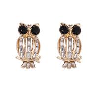LMRJHAZM Rhinestone Owl Bird Dangle Earrings for Women Teacher Student Gold-Toned Fashion Crystal Animal Statement Drop Stud Delicate Holiday Graduation Homecoming Jewelry