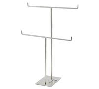 LMRJHAZM Towel Rails, Stainless Steel Store Scarf Display Stand Holder Bath Hand Towel Rack Organizer Double Bar Rails