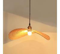 LMRJHAZM Vintage Pendant Lamp Retro Bamboo Hand-Woven Pendant Lamp Creative Hat Ceiling Lighting E27 Height Adjustable Chandeliers Restaurant Living Room
