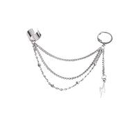 LMRJHAZM Vintage Tassel Dangle Ear Cuff Crawler Climber Earring for Women Girls Stainless Steel Cartilage Small Hoop Wrap Vine Clip on Layered Chain Drop Fashion Lightweight Comfy Jewelry 1 Piece