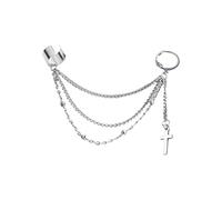LMRJHAZM Vintage Tassel Dangle Ear Cuff Crawler Climber Earring for Women Girls Stainless Steel Cartilage Small Hoop Wrap Vine Clip on Layered Chain Drop Fashion Lightweight Comfy Jewelry 1 Piece