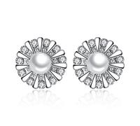 LMRJHAZM Women's Earrings Elegant Crystal Shining Daisy Sunflower Earrings Women's Glamorous Jewelry Women Earrings