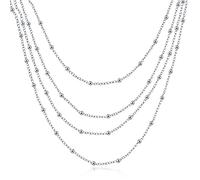 LMRJHAZM women's jewelry 18 Inch Multi-line Bead Chain Necklace For Woman Party Gift jewlery