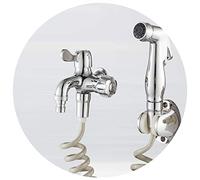 LMRJHAZM ZEDARO Kitchen Sink Mixer Tap,Mixer Tap, Multifunction Faucet Washinghine Connector with Spray Gun Hose Mop Pool Water-Tap Double Outlet in-Wall Quick Open Taps Bathroom Women Cleaner TOI