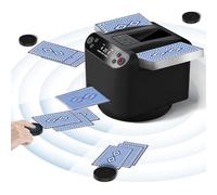 LMRXOFE 2025 Automatic Card Shuffler and Dealer 2-in-1 for 12 Players 180°/360° Rotating Card Dealer Shuffler Remote Calling for Poker, Blackjack, UNO, Phase 10, Five Crowns