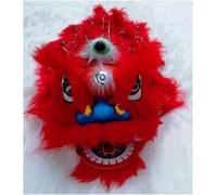 LMRXOFE Handmade Chinese Lion Dance Head Silk Dragon Dance Costume for Festivals(Red,6inch)