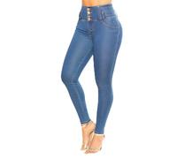 LMRY Colombian Push Up Jeans for Women - High-Waisted, Butt Lifting, Tummy Control - Pantalones Colombianos Levanta Cola, Ocean Blue, 7