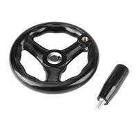 Lmrysalque 1PC 12 * 125mm Black Round 3 Spoke Hand Wheel for Lathe Milling Machine