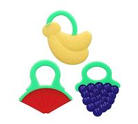 Lmrysalque 3Pcs Baby Teething Toys Lovely Fruit Shape Teeth Discomfort Relief Gum Massage Soft Safe Baby Teether
