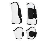 Lmrysalque 4PCS White PU Shell Horse Front Back Leg Guard Boot Wrap Protector Riding Equipment During Jumping Obstacles