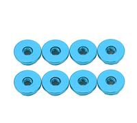 Lmrysalque 8Pcs 1/24 M2 Anti Loose Nut Aluminium Alloy Flanged Nylon Lining Anti Loose M2 Hex Self Locking Nuts for Axial for SCX24 (Blue)