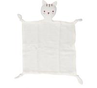 Lmrysalque Animal Snuggler Lovey Blanket Cartoon Cat Doll Security Comforter for Gender Neutral Kids Babies (Beige)