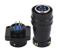 Lmrysalque Aviation Plug Socket 5 Pin Male Plug Female Socket Connector Brass Contact AC 400V for Power