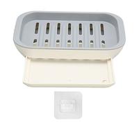 Lmrysalque Bathroom Soap Case Drilling Free Water Draining Soap Dish Holder with Adhesion Sticker